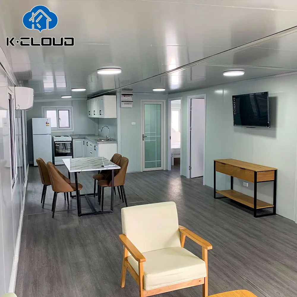 Shipping 20Ft 40Ft Prefab Expandable Container House Steel Portable Prefabricated Villa 2 Bedroom With Bathroom