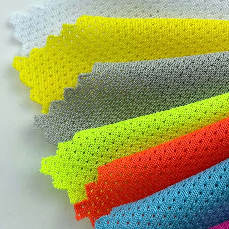 Quick drying breathable fabric for sport 100 polyester jersey bird eye mesh sportswear/ ball suit fabric 130gsm