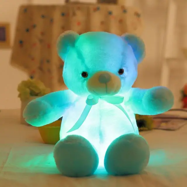 Wholesale Custom Led Teddy Bear 30cm Stuffed Animal Colorful Plushie Toy Light Up Led Musical Teddy Bear For Valentine