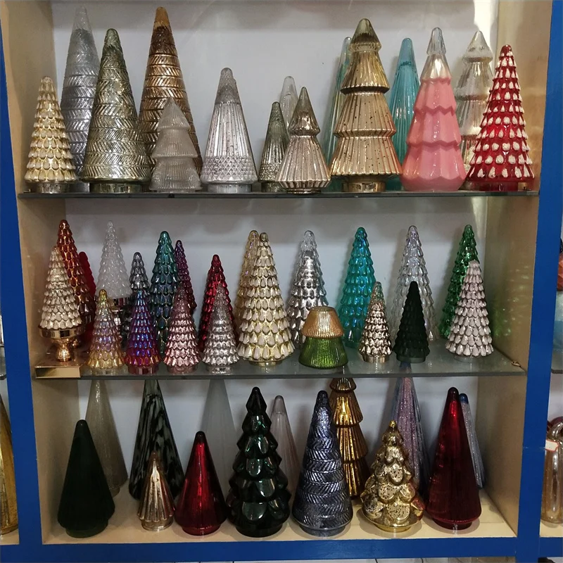 2024 Factory Hot Sale Christmas Tree Glassware household lamp table night light glass lights colors Deli Glassware