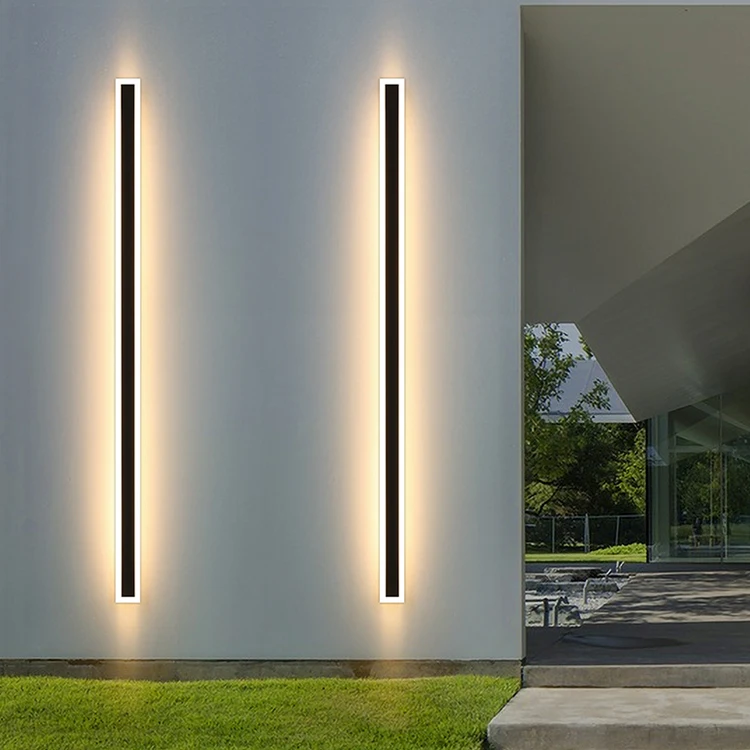 Outdoor Modern Led Wall Lamp Rectangular Black Acrylic Ip65 Rust Proof Led Wall Lamp