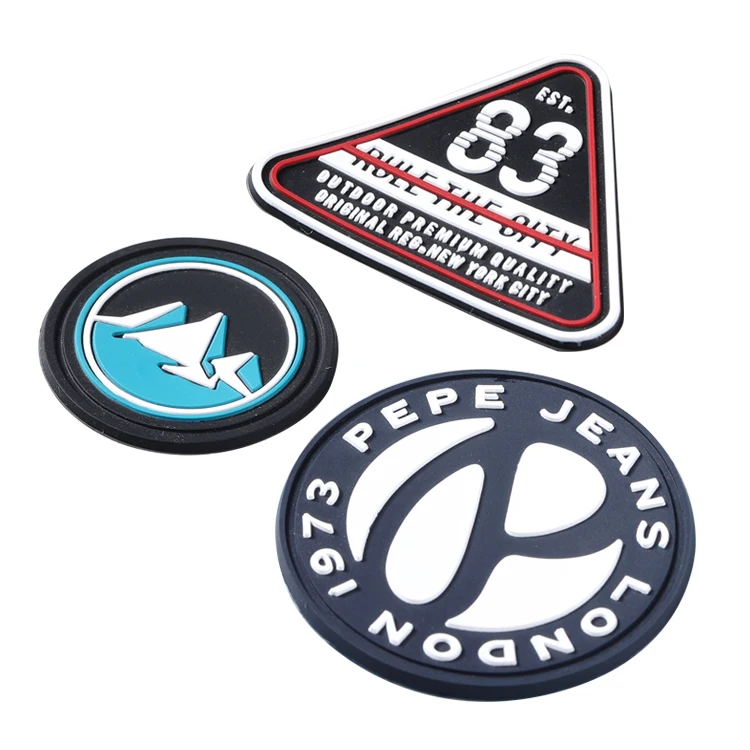 Custom Silicone Rubber PVC Clothing Badge 3D Logo Embossed Printing Garment Accessory Champions League Label Patches