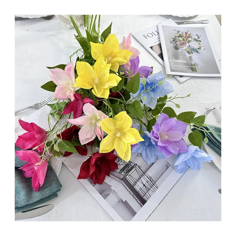 Wedding series simulation flower Xinxin clematis home living room decoration matte cloth flower material