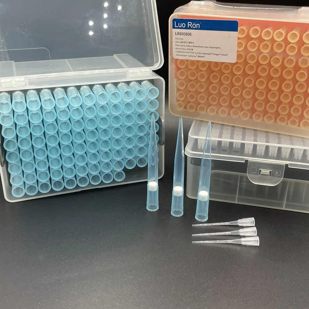 disposable all size sterile filters tip plastic  pipette tips with filter 10ul 20ul 50ul 100ul 200ul 300ul 500ul 1000ul 1250ul
