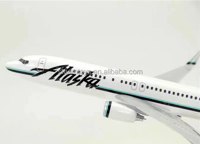 32CM Resin Aircraft Model 1/144 Boeing 737-800 Alaska Airlines USA B737 Plane Model Accept OEM Custom Logo