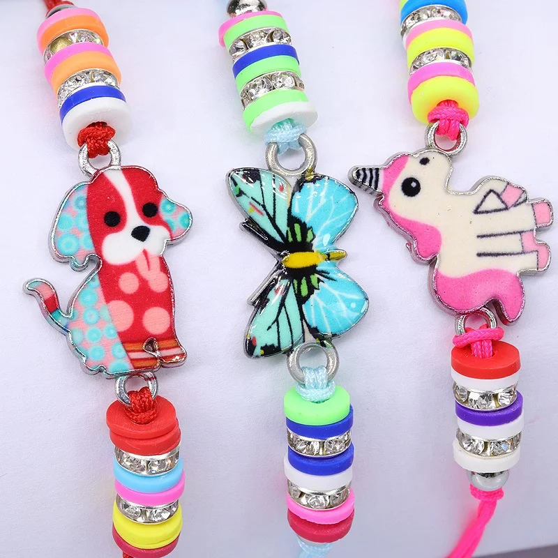 2022 GT pulsera 12pc Women Girl Unicorn Woven Friendship Bracelet Value Set Kids Party Favor Adjustable Bracelet Animal Dog