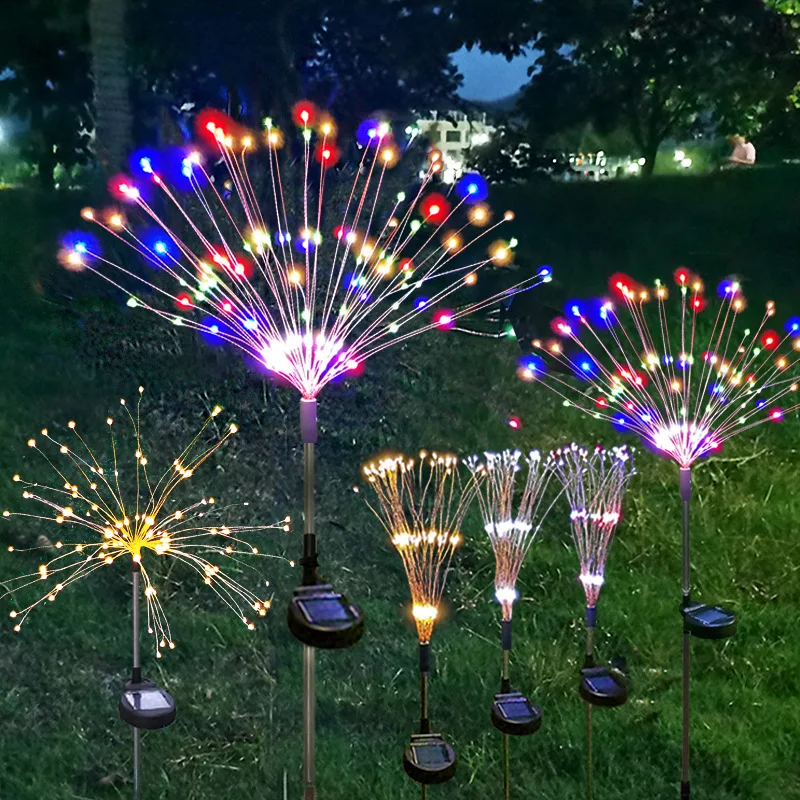 OEM/ODM Waterproof Fairy Garland LED Light LED Outdoor Solar Fireworks Lights String Garden Lawn Street decoration lighting lamp