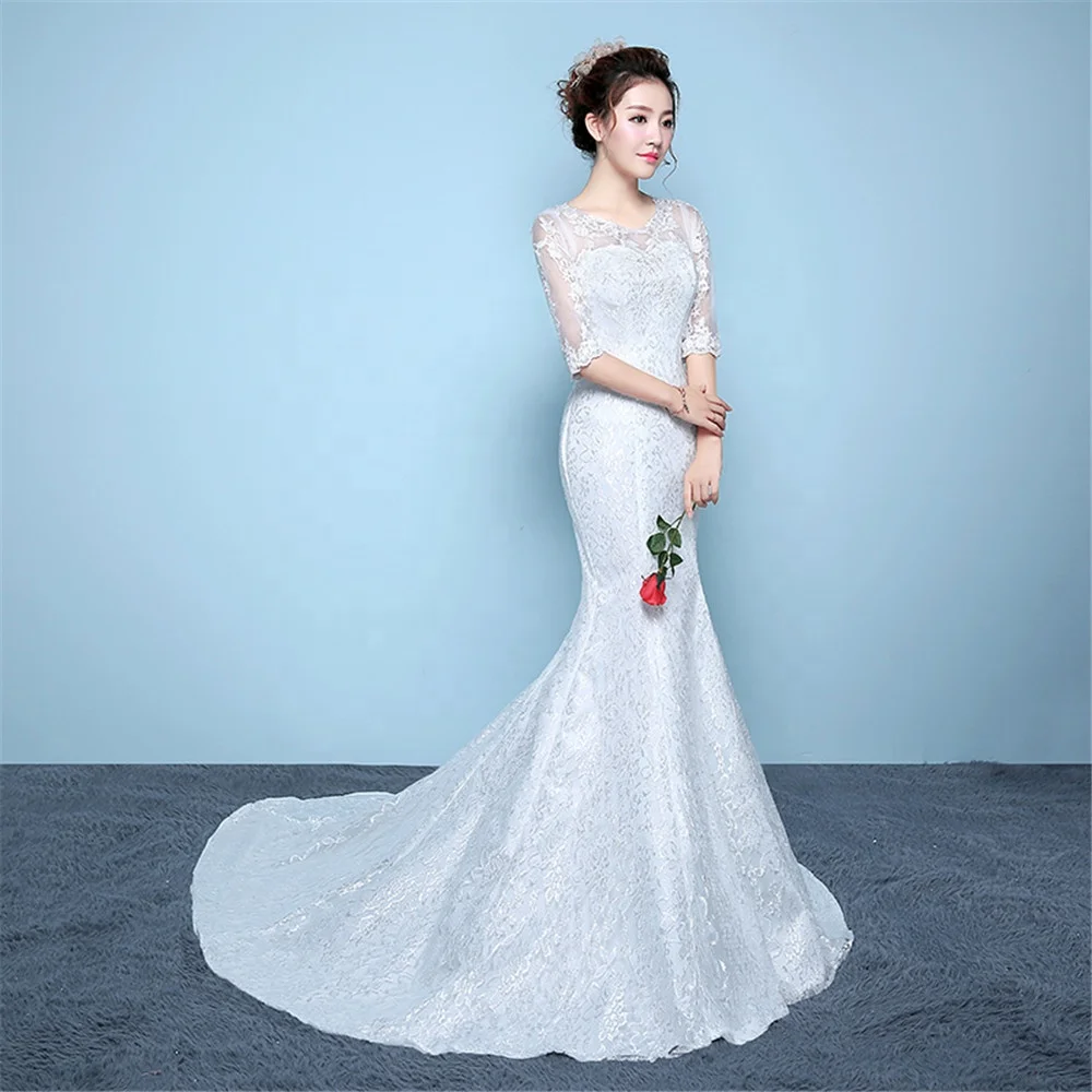 New Arrival Fish Tail Wedding Dress Plus Size Tail Bridal Satin Mermaid Bridal Gowns Bride Fashion Dresses