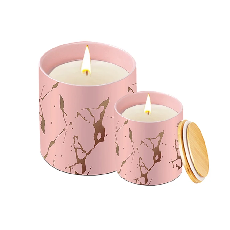 custom wholesale marble luxury scented vessels container making ceramic candle jars with