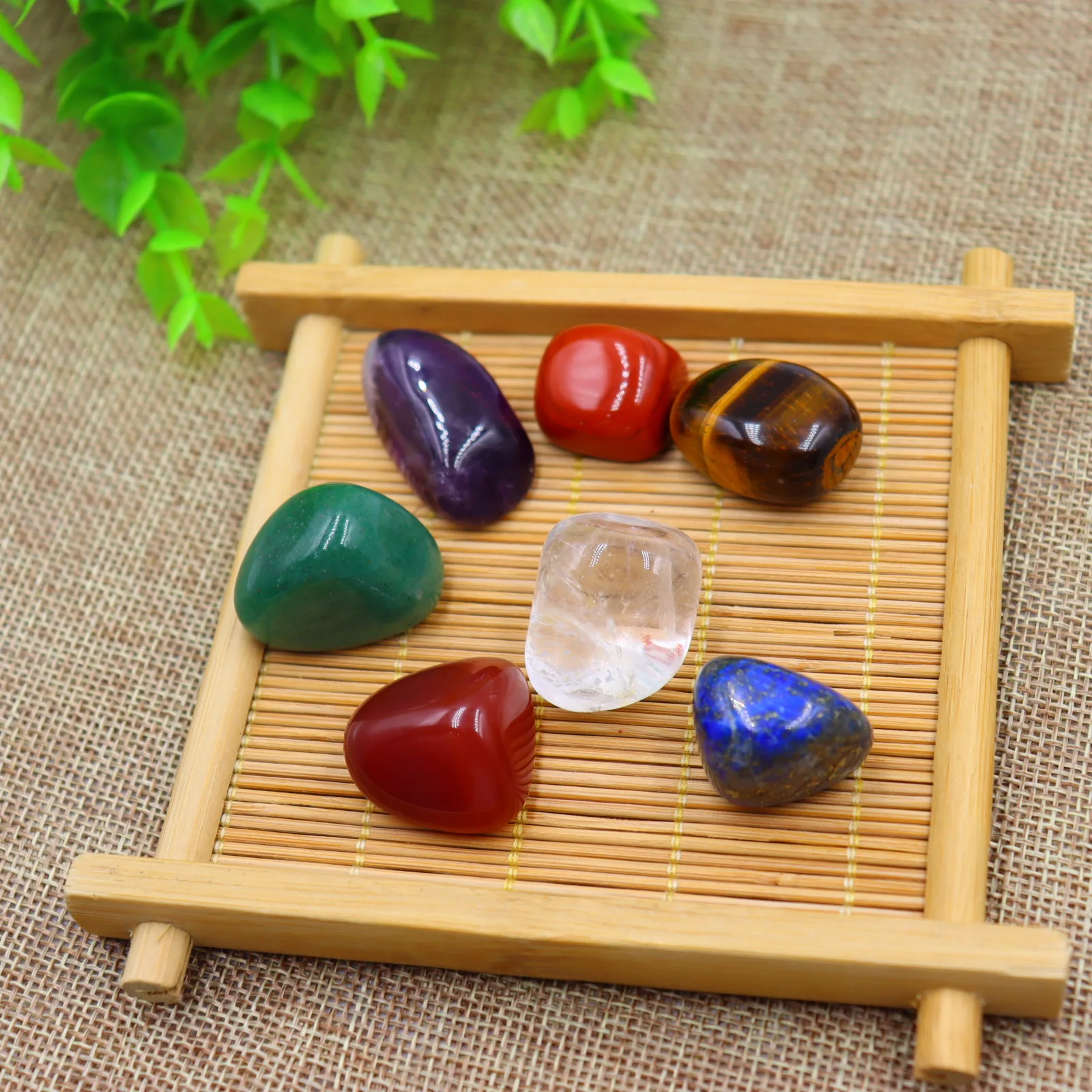 Bestone Natural Chakra Healing Stone Yoga Energy 7 Chakra Stone Set Semi-precious Stone Crafts Gemstone Jewelry