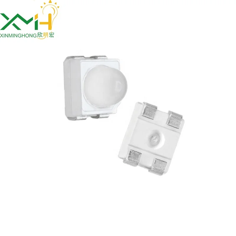 PLCC-4 3528 red SMD LED with dome lens diode, small angle, 0.2W, 60mA, for automotive lighting LED