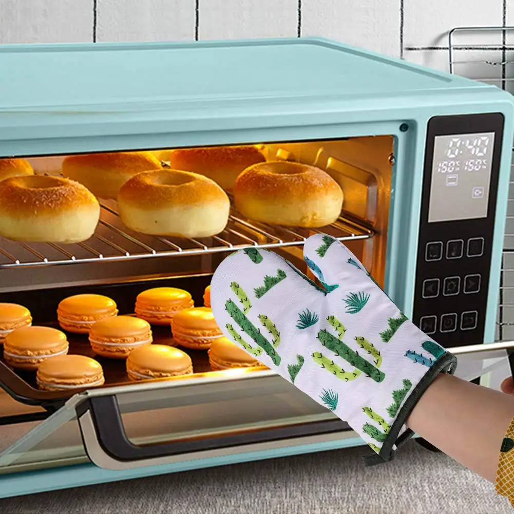 Оптовая продажа, варежка и держатель для кастрюль из 100% хлопка с принтом