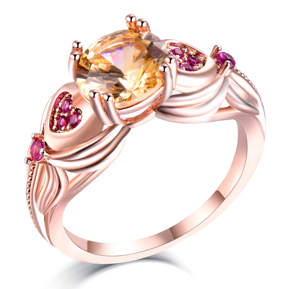 Luxury 925 Silver Rings Jewelry Women Rose Gold Plated Tarnish Free Zirconia Stone Engagement Wedding Rings