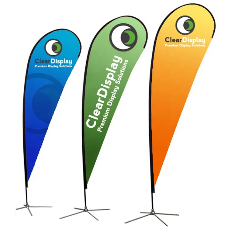 Custom Outdoor Event Teardrop Flag Advertising Beach Feather Flag with Flagpole and Base