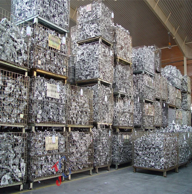 Metal folding steel wire mesh containers cages with top lid