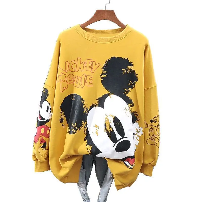 
Cartoon Mouse Hoodies Women Sweatshirt Casual Pullover Tops Coat Ladies Female Loose Oversized Hoody Clothing 