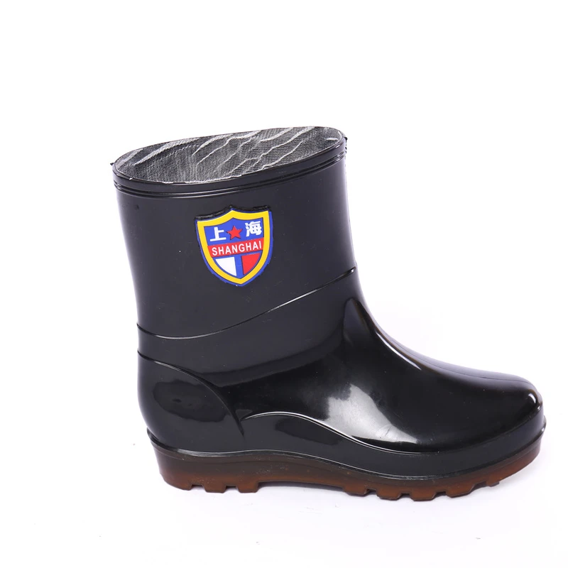 Модные резиновые мужские резиновые сапоги PVC20CM, черного цвета, новый дизайн