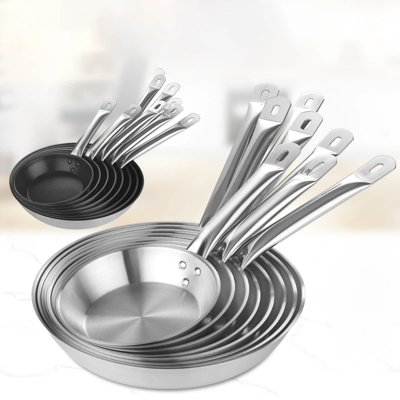 FTS Kitchenware Pan hotel Restaurants Commercial stainless steels Cookware Customized Wholesale Frying Pan