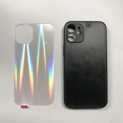 Sublimation Phone Accessories 2D Blank Print Mobile Case With Aurora Glass Screen Protector for iPhone x xr xs 11 12 13 pro max