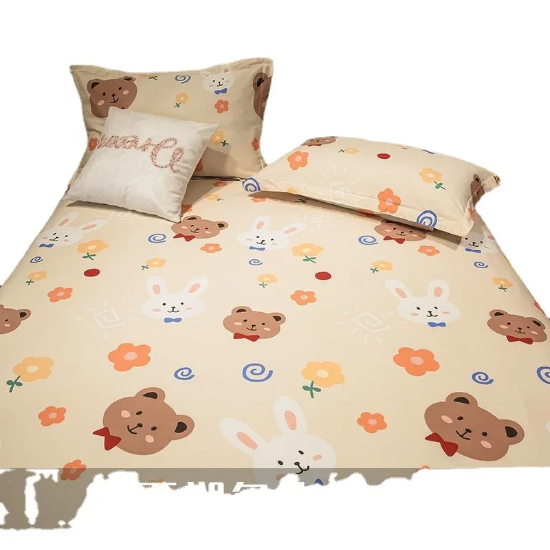 SP34 New arrival microfiber solid print plant bed sheets set oriental hotel luxury embroider set sheet with customized