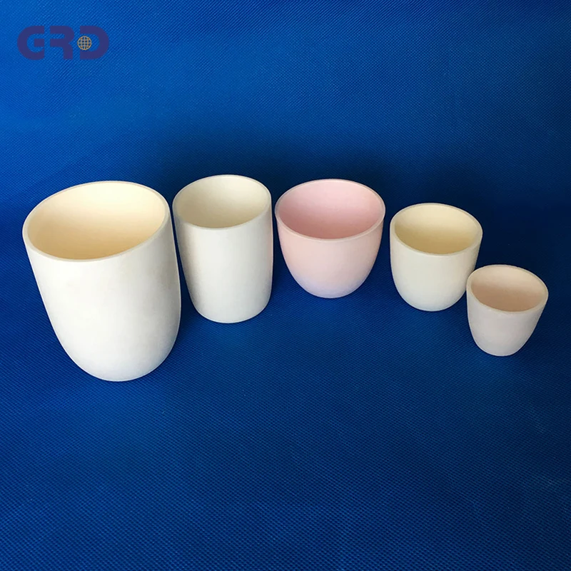 99% High alumina ceramic crucible for laboratory with cylindrical and conical shape