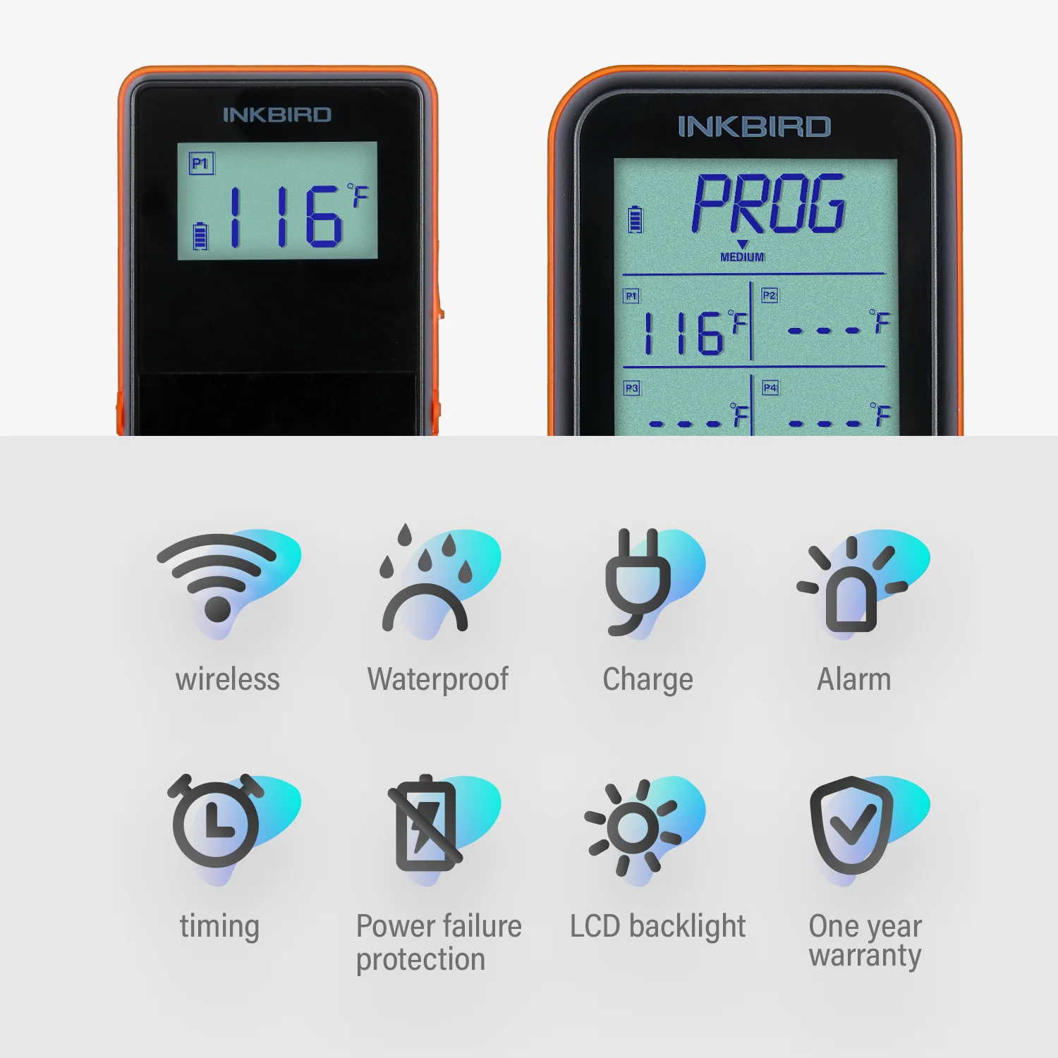Inkbird IRF-4S smart remote grill thermometer with 4 probes