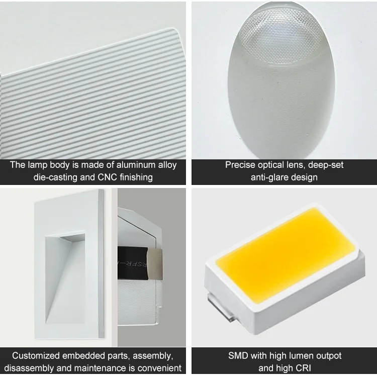 Top Quality White Hotel Stairway Corridor Modern Decorative Aluminum Indoor 3.5W Led Wall Light