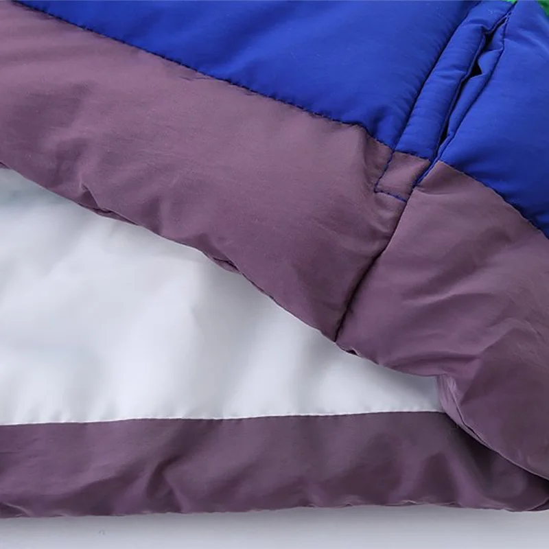 Kids Boys and Girls Rainbow Stripes Vests Colorful Turtleneck Kids Puffer Jackets Baby Girls Coats