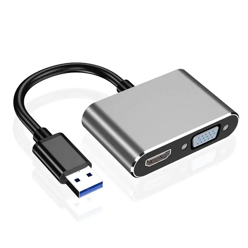 Адаптер farsins USB 3 0 для HDMI 4k female VGA 2 в 1 hub