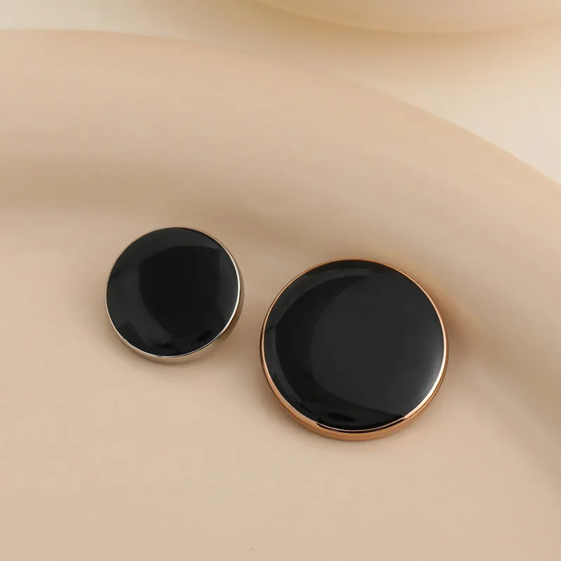 Manufacture accessories good quality custom logo alloy brass metal round thread sewing buttons