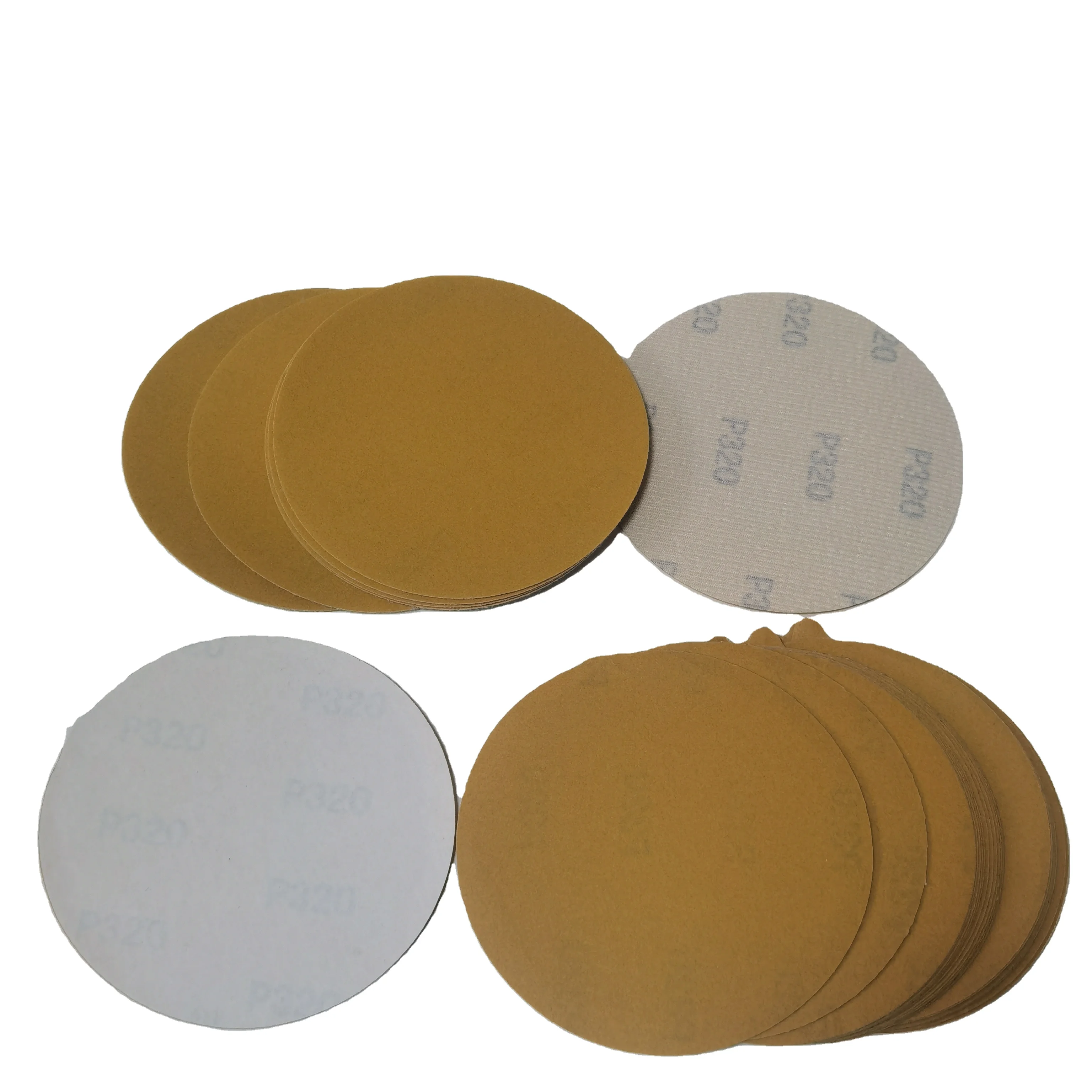 Dry backed adhesive 5-inch sandpaper sheet white aluminum oxide sandpaper disc metal disc sandpaper