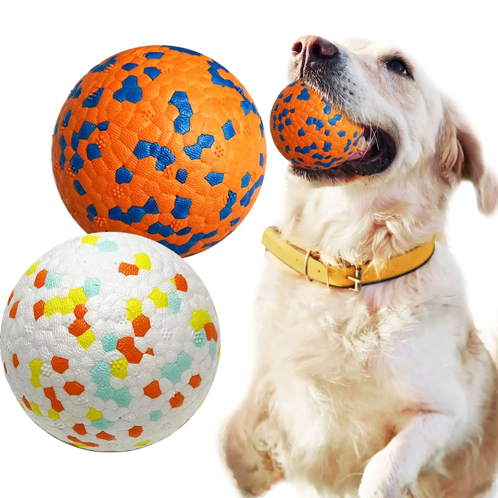 Wholesale 2pcs/Pack Durable Lightweight ETPU Dog Chew Ball Bite Resistant Interactive Dog Toy Ball For Aggressive Chewer