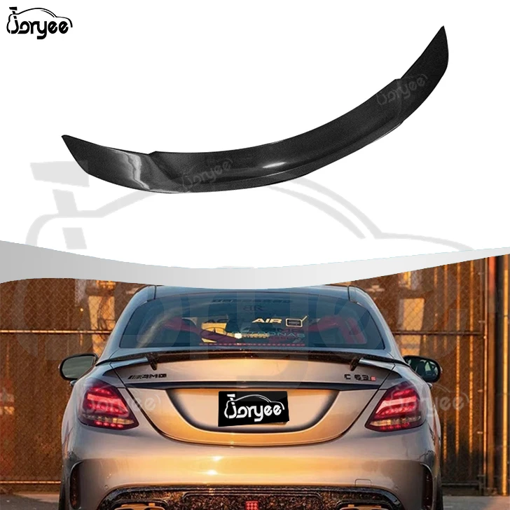Rear Trunk Spoiler Carbon Fiber Boot Lip Roof Wing Body Kit Modified Car Parts For Mercedes Benz C Class W205 Tuning Accessory