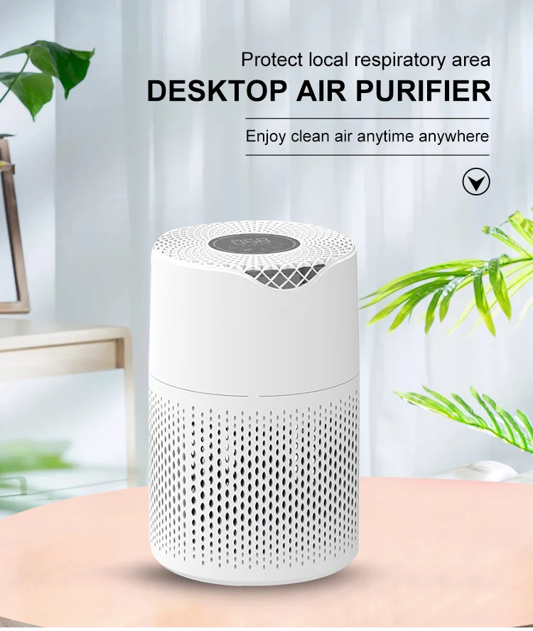 Factory best seller smart desktop activated carbon cloth wifi air purifier for home