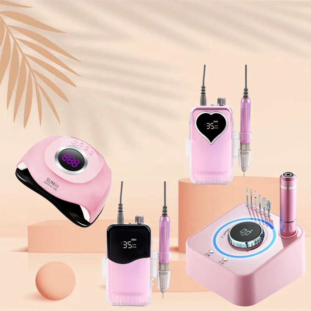 2023 New Arrival 96w Wireless/cordless Battery Rechargeable UV Led Nail Lamp Cordless Electronic Electric Nail Drill Manicure