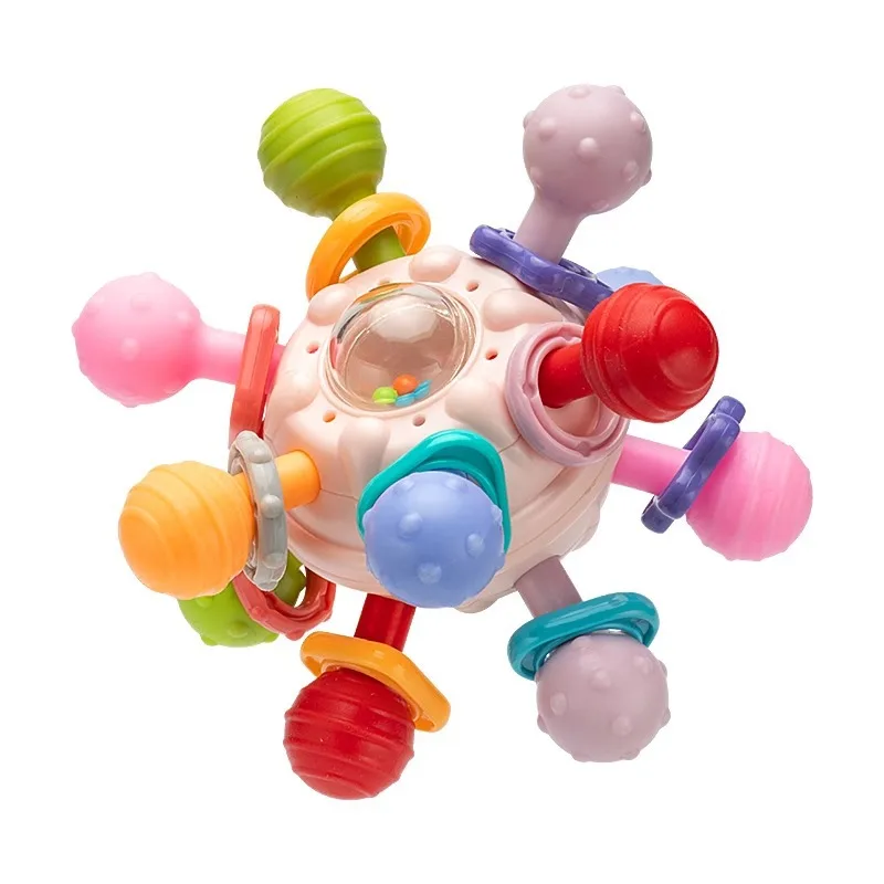 Baby rattle toy Manhattan finger ball Atomic spin soft glue ball grinding tooth hand grip ball early education toy