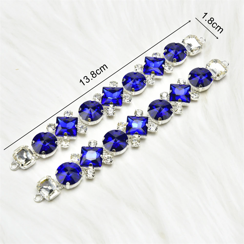 13.8X1.8Cm Fashion Color Crystal Flip Flops Decorative Buckles Rhinestone Bikini Connectors Metal Chain Diy Dress Jewelry Charms