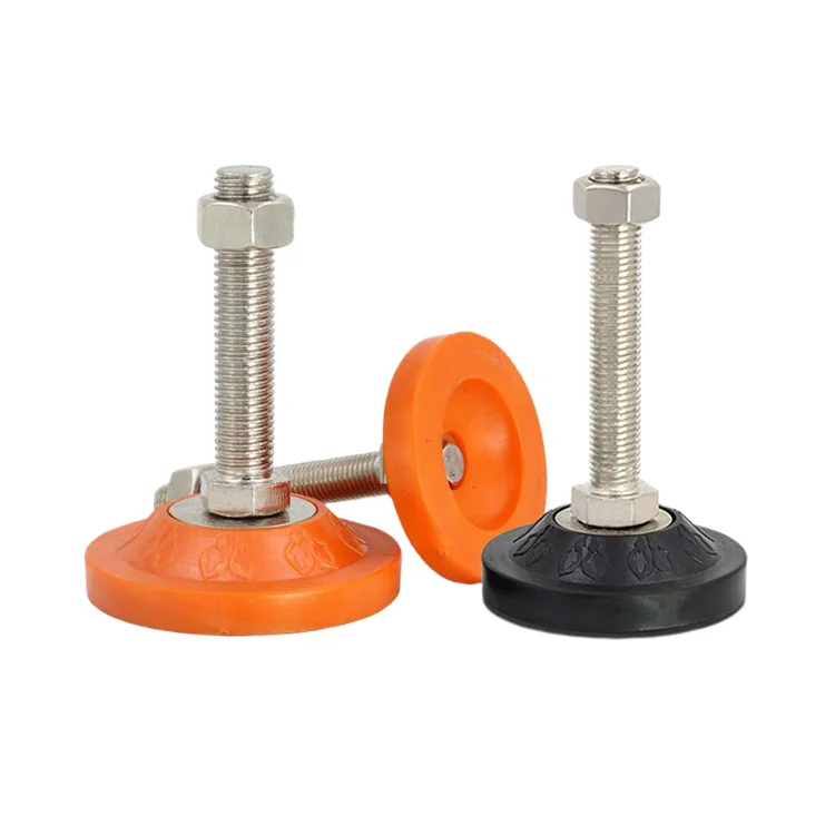 Wholesale k-type shockproof non-slip leveling foot mental and soft rubber material swivel adjustable leveler feet