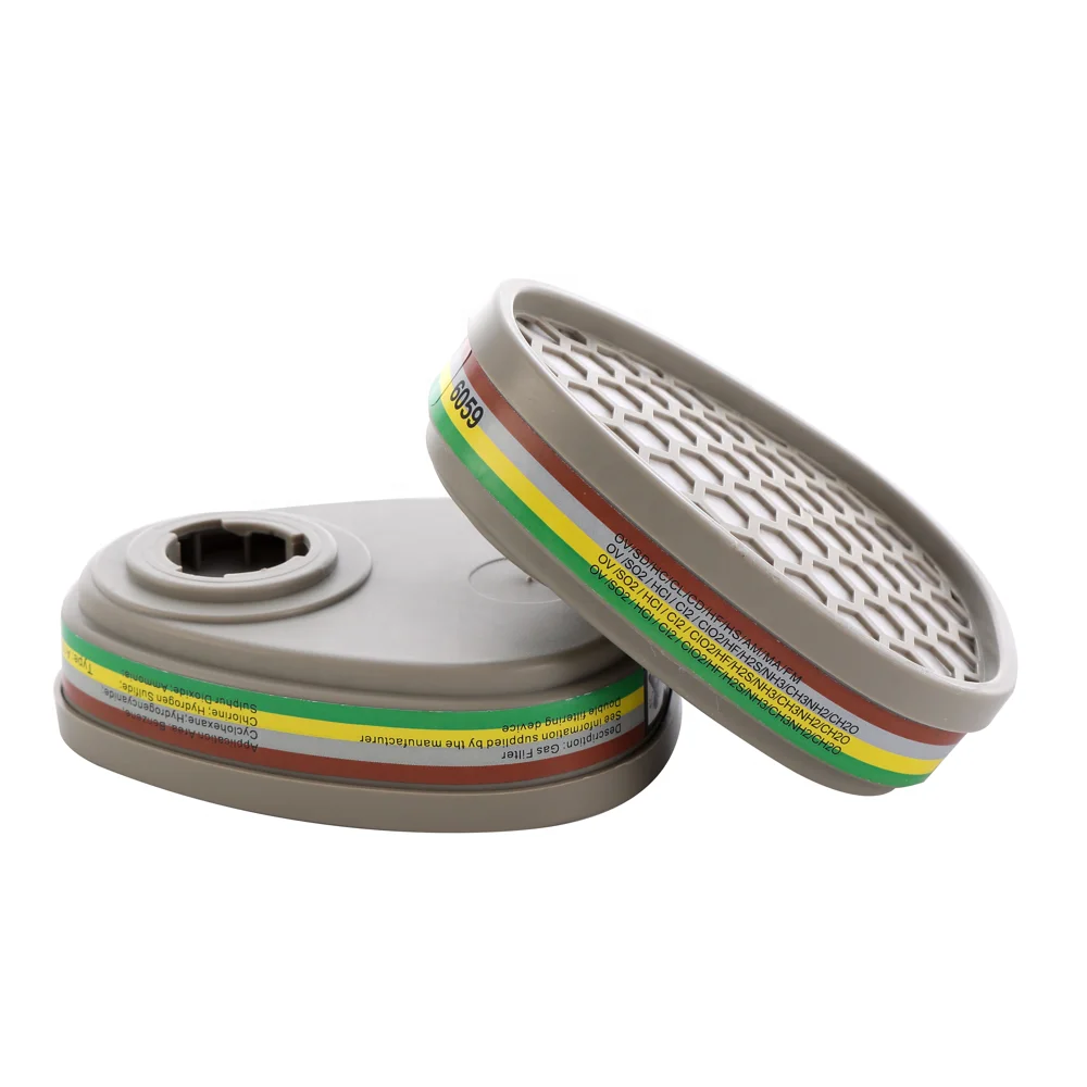 6059 Filter Cartridge Air Filtering Medium Pollution Anti-Gas Double Filter activated carbon for 6200 7502 8500