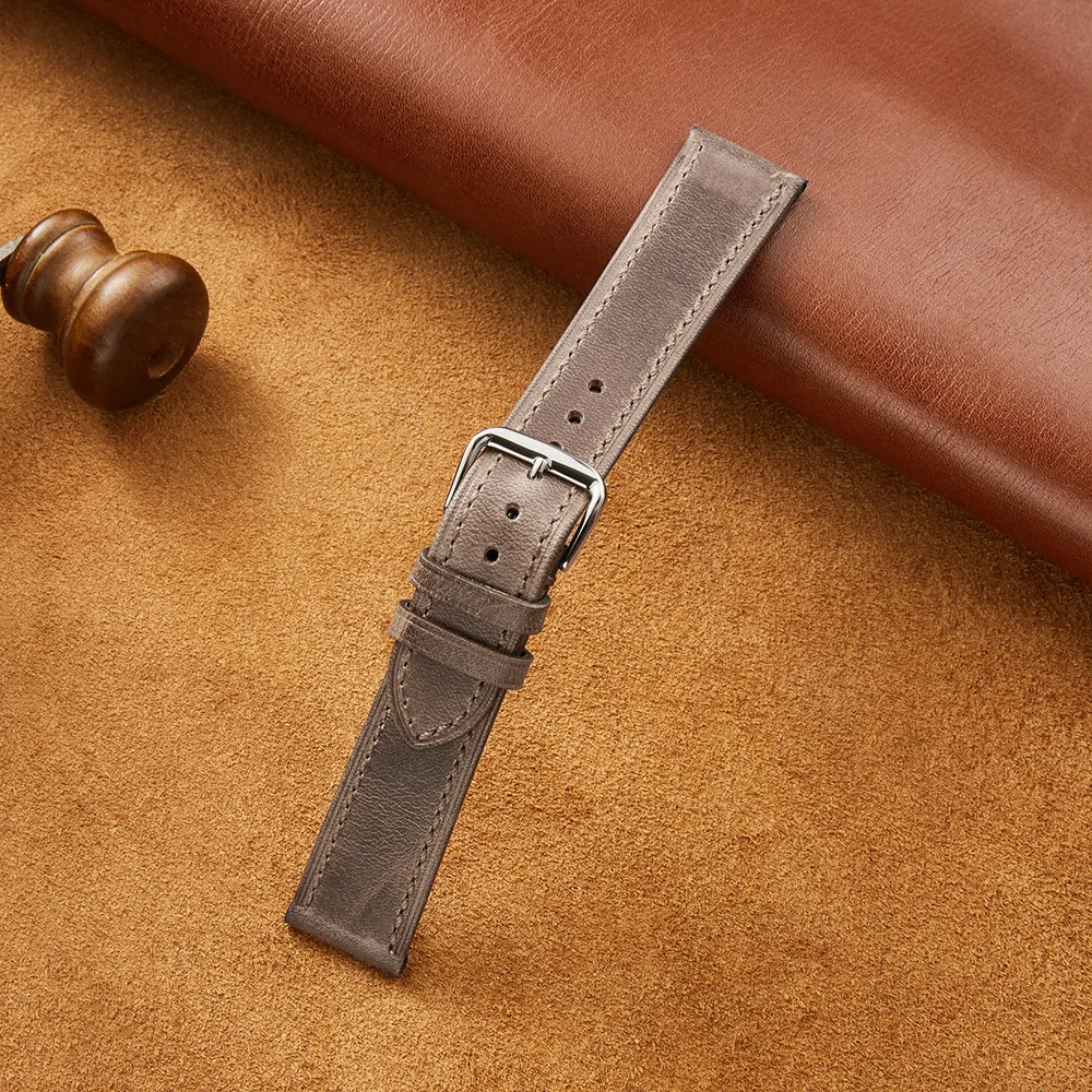 SWstrap Leather Watch Straps High Quality Wide Vintage Smart Watch Holes Sports Breathable Leather Genuine Watch Band