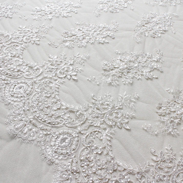 affinity wholesale price sequin mesh guipul fabric embroidery tulle lace fabric for nigerian wedding party dress