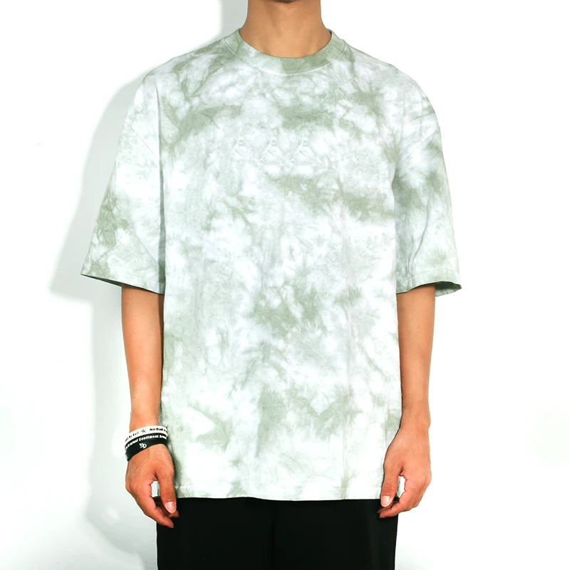 Wholesale supply high quality 100% cotton fabric washed tie-dye tshirt mens custom tie dye t shirt