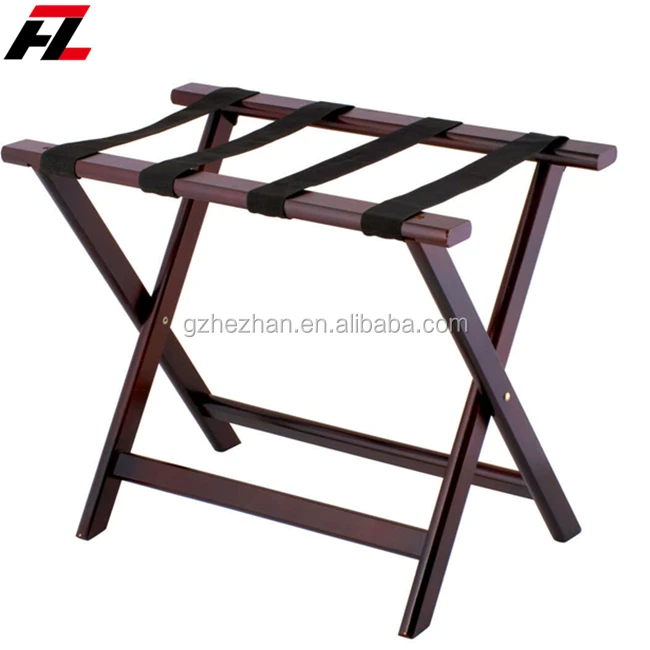 
Hotel Suitcase Storage Holder Wooden Luggage Rack Solid Wood Foldable Suitcase Stand for Hotel Room 