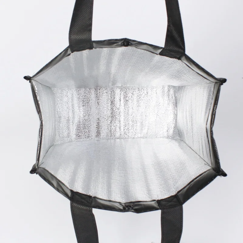 sport black round food delivery cooler bag, non woven cooler bag