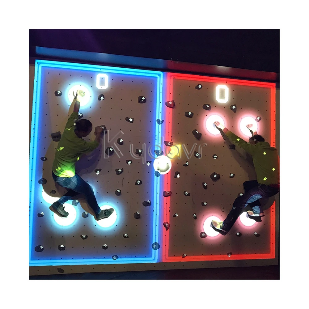 Indoor interactive competitive push button physically challenging activate sport city climbing games for children