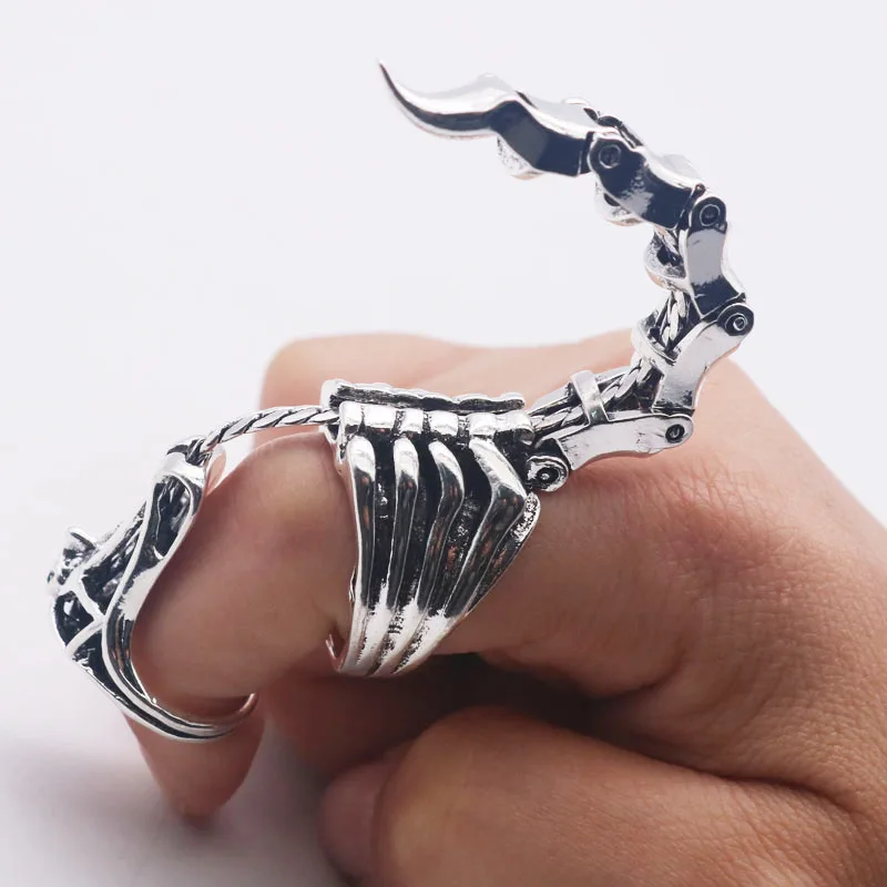 Hip Hop ring for men vintage jewelry personality Punk Neo-Gothic silver ring adjustable scorpion Cool Party Gift