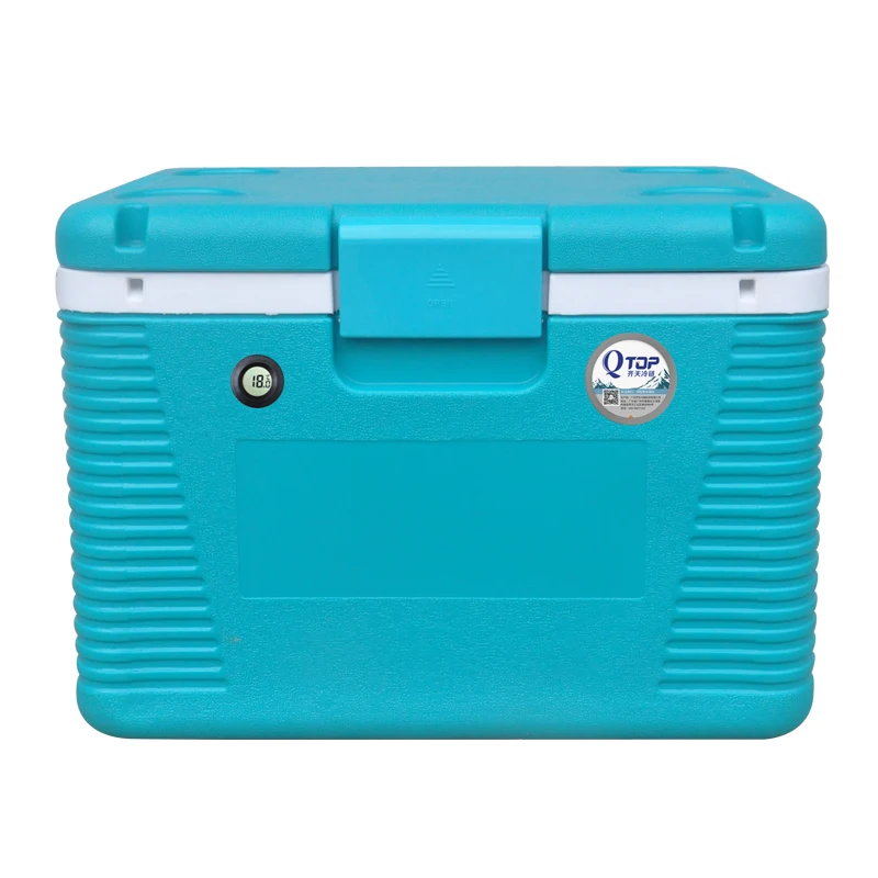 QTOP 50L PU insulated ice cooler boxes for medicine vaccine blood collection