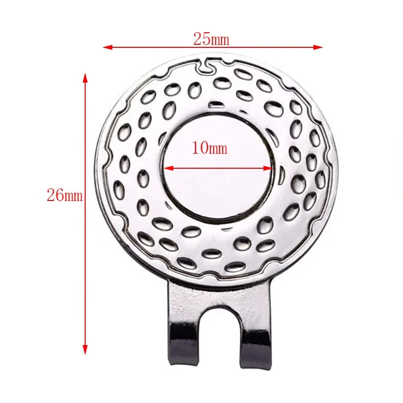 Wholesale custom Factory price 25mm  Golf Ball Marker cap Holder Hat Clips with Strong Magnetic