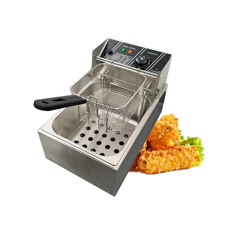 Counter Top Double Single Tank Electric Deep Fryer Commercial Samosa Chicken Frying Machine