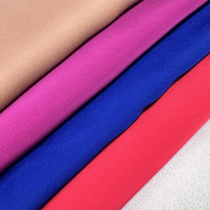 New Design 100% Polyester Acetate Woven Satin Fabric Double Faced Soft Hand Feel For Garment